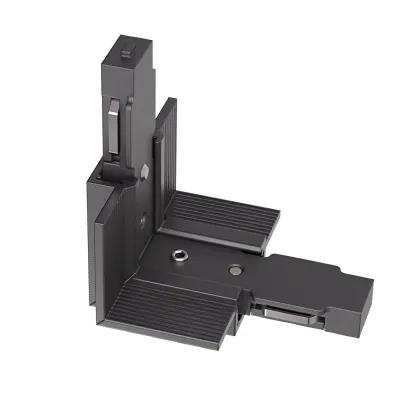 Conector unghiular la 90° în plane diferite (colț interior) XNEO încastrat, 24V DC, negru