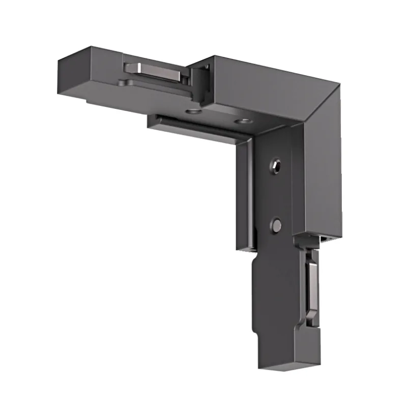 Conector unghiular la 90° în plane diferite (colț interior) XNEO aparent, 24V DC, negru
