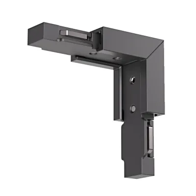 Conector unghiular la 90° în plane diferite (colț interior) XNEO aparent, 24V DC, negru