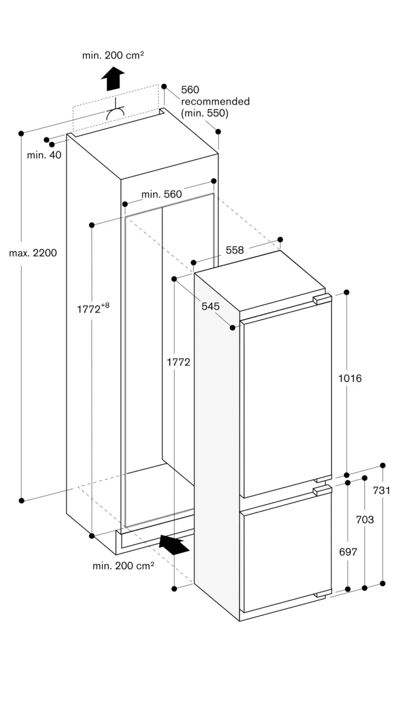 Combină frigider-congelator Vario seria 200 177,5 x 56 cm Gaggenau - Image 9