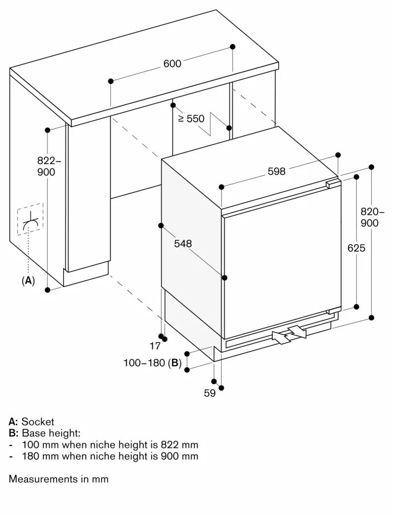 Congelator încorporat sub blat seria 200 82 x 60 cm Gaggenau - Image 3