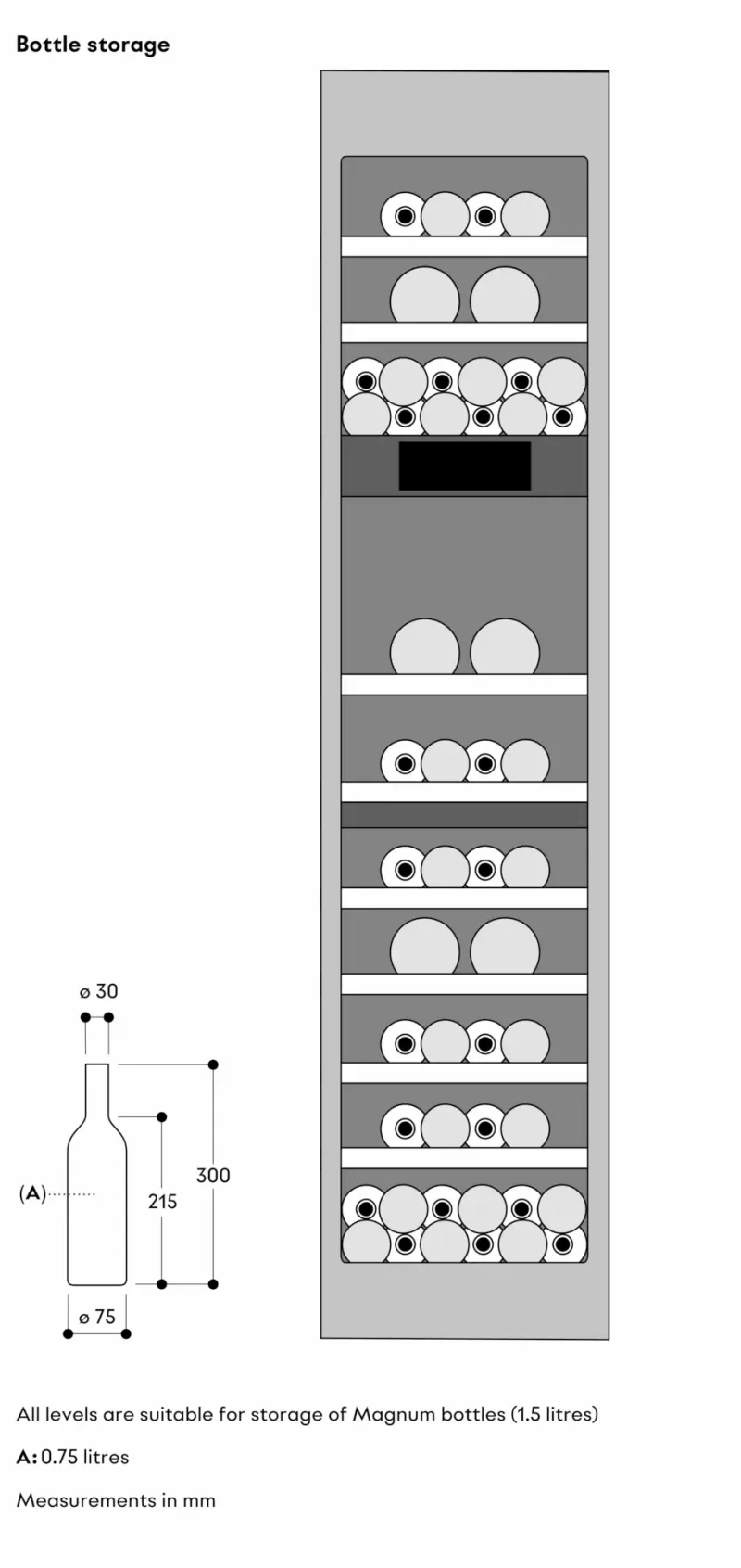 Vario seria Expressive Vitrină climatică pentru vin 213.4 x 45.7 cm Gaggenau - Image 8