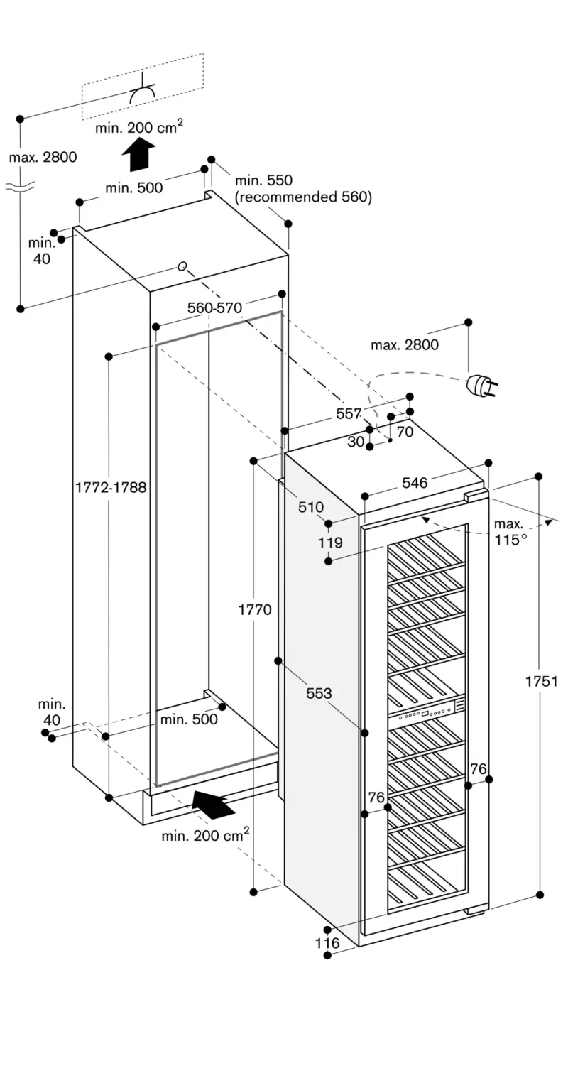 Dulap pentru vin seria 200 177,2 x 56 cm Gaggenau - Image 4