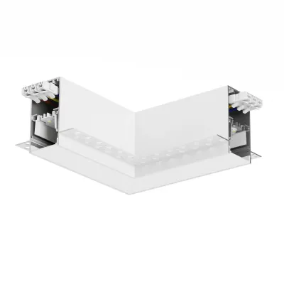 Conector unghiular la 90° în același plan XTRACE încastrat, 8,4 W, 4000K, DALI, alb sablat