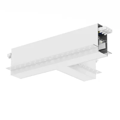 Conector unghiular la 90° în T XTRACE încastrat, 12,6 W, 3000K, DALI, 100°, CRI 90, alb sablat