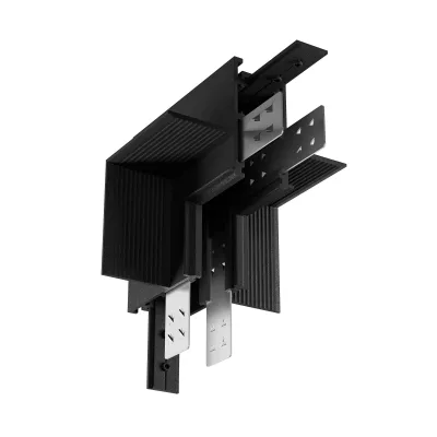 Conector unghiular la 90° în plane diferite (colț interior) XTEN încastrat, negru