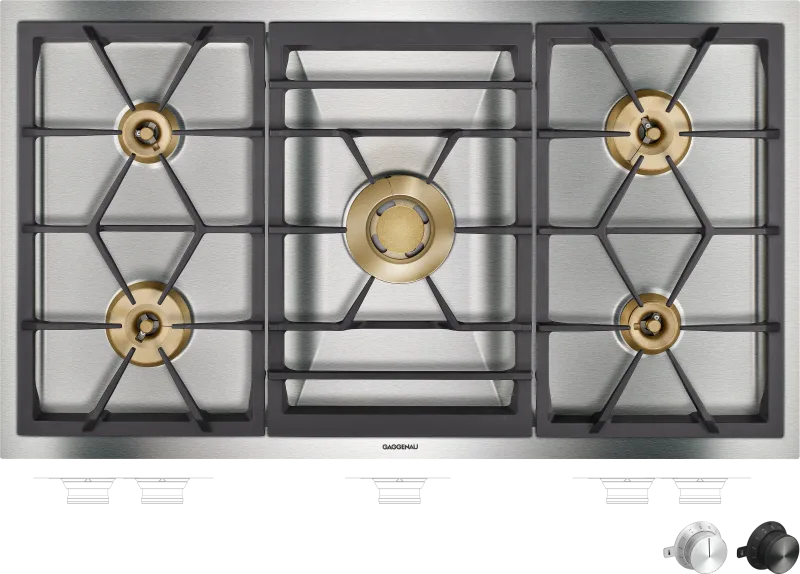 Plită Vario cu gaz seria 400 90 cm Gaz natural 20 mbar Gaggenau - Image 1