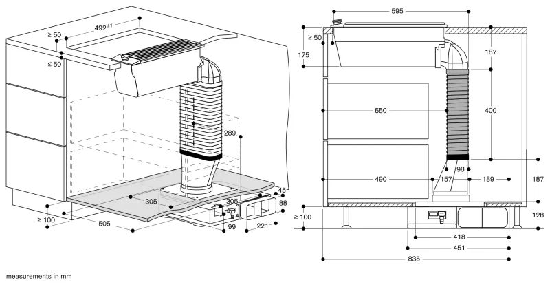 Sistem de ventilație downdraft Vario seria 200, 15 cm, Negru Gaggenau - Image 17