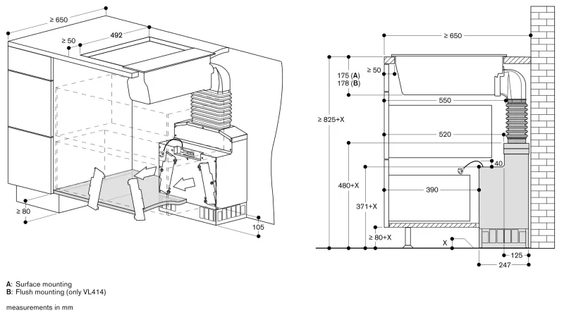 Sistem de ventilație downdraft Vario seria 200, 15 cm, Negru Gaggenau - Image 9