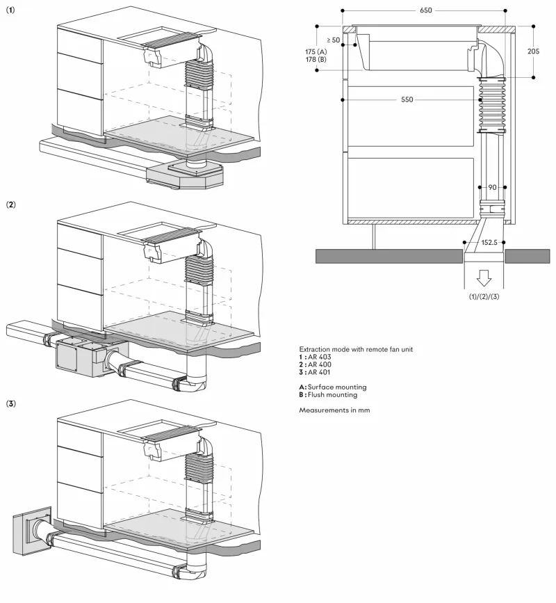 Sistem de ventilație downdraft Vario seria 400, 15 cm, Inox Gaggenau - Image 9