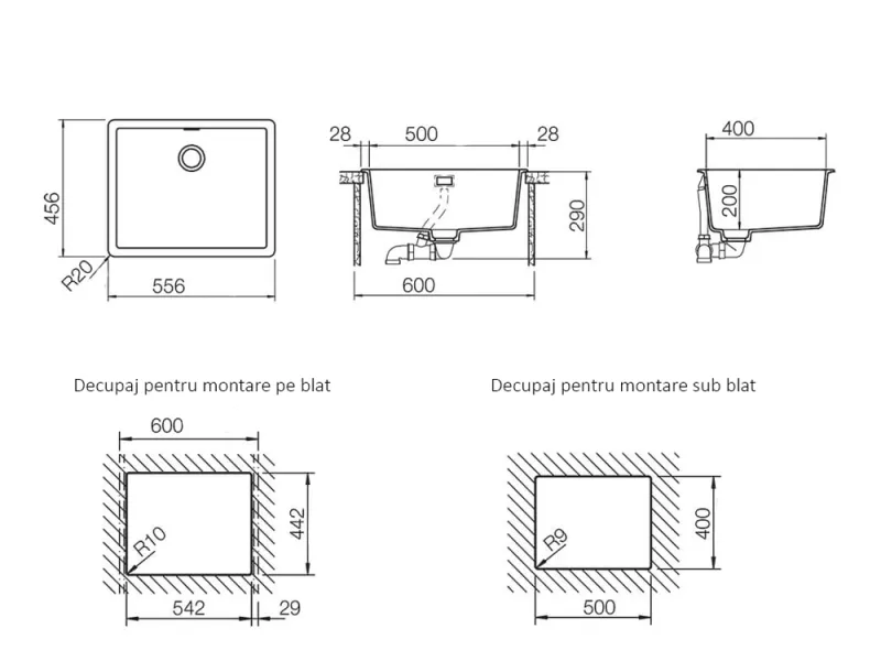 Chiuvetă granit Greenwich N-100L - Schock - Image 4