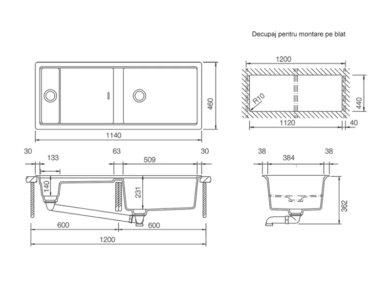 Chiuvetă granit PrepStation D-150 - Schock - Image 3