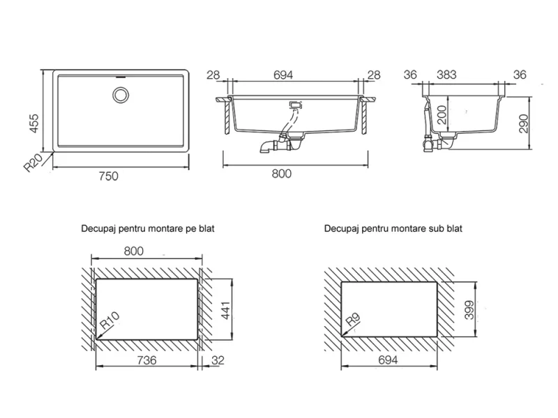 Chiuvetă granit Greenwich N-100XL - Schock - Image 6