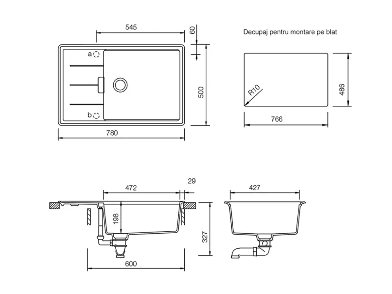 Chiuvetă granit Tia D-100LS - Schock - Image 4