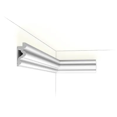 Cornișă decorativă C324 — profil fragmentat cu opțiune LED, 8,3 cm