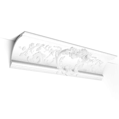 Cornișă decorativă C338A BA'ROCK, 18,2 cm, cu volute ornamentate