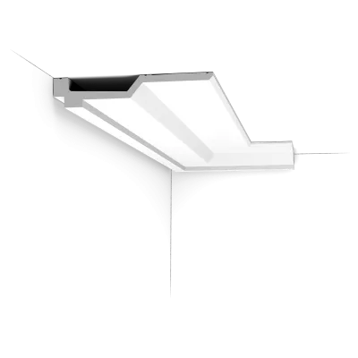 Cornișă decorativă C354 — profil plat, efect de plutire, 4 cm