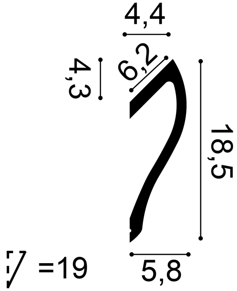 Cornișă pentru iluminare indirectă C371, 18,5 cm - Image 3