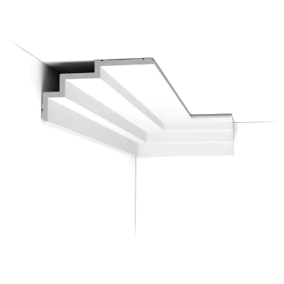 Cornișă decorativă C392 STEPS — model mare, montaj la tavan, 19 cm