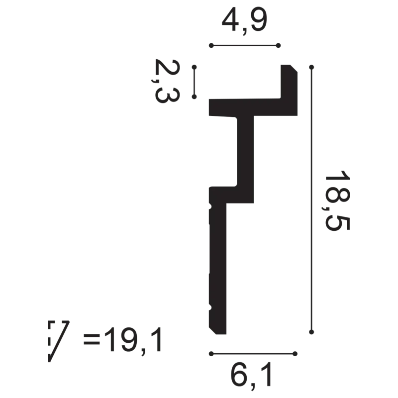 Cornișă decorativă C396 STEPS — 18.5 cm, gama Steps - Image 4