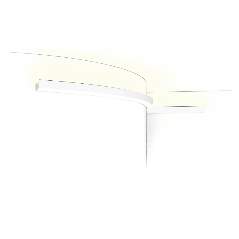 Cornișă pentru iluminare indirectă CX189 — profil LED unghiular, 2,7 cm - Image 3