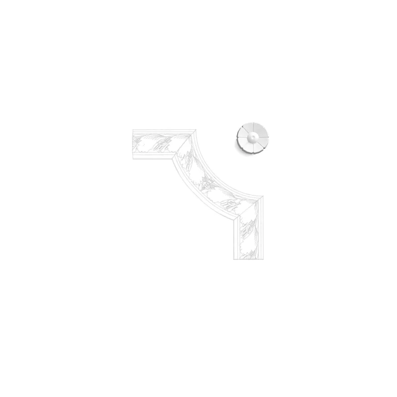 Element decorativ floral P20, 6,1 x 6,1 cm, pentru rame de perete - Image 2