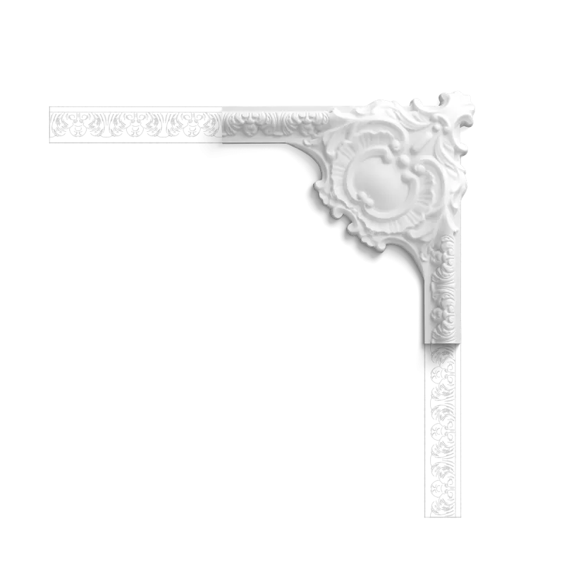 Brâu decorativ P3020A — colț ornamental cu frunze de acant, 42,5 cm - Image 1