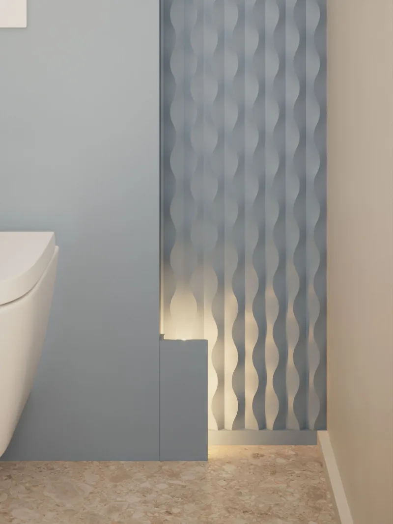 Panou decorativ 3D W219 ZEA — design sculptural organic, 200 cm - Image 4