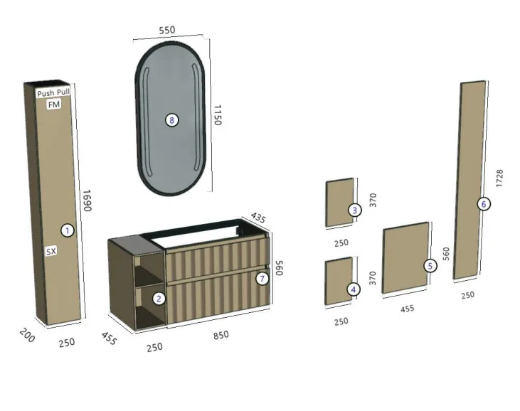 Mobilier baie Corda Matt - OUTLET - Image 3