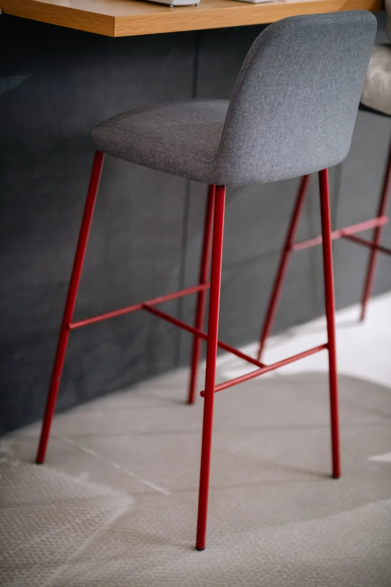 Scaun bar Myra capitonat structura metalica_H 77 cm - OUTLET - Image 2